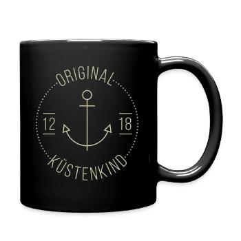 Original Küstenkind Norddeutsch Moin Hamburg Nord - Tasse einfarbig - Schwarz - Rechts