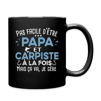 Carpiste homme.Pêcheur. pêche. Poisson cadeau - Mug uni - noir - Droite