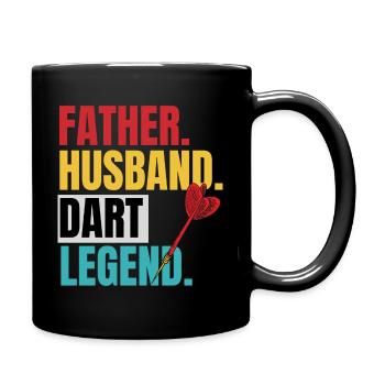 Dad Man Dart Arrow Gift - Full Colour Mug - black - Right