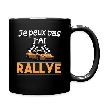 Rallye. Course automobile. Cadeau t-shirt humour - Mug uni - noir - Droite