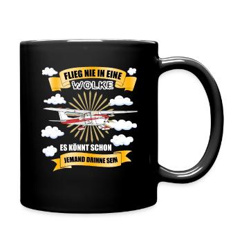 Piloten Geschenk Flugzeug Pilot lustiger Spruch - Tasse einfarbig - Schwarz - Rechts