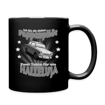 PAPPENPILOT  601 Trabi KULT grau - Tasse einfarbig - Schwarz - Rechts