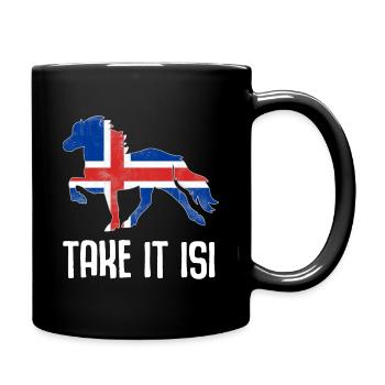 Isi Islandpferd Pony Islandpferde Spruch Geschenk - Tasse einfarbig - Schwarz - Rechts