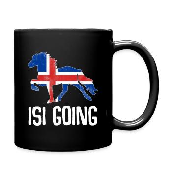 Isi Islandpferd Poney Island cheval sort cadeau - Mug uni - noir - Droite