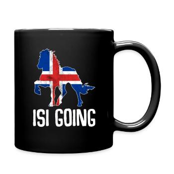 Isi Islandpferd Pony Islandpferde Spruch reiten - Tasse einfarbig - Schwarz - Rechts