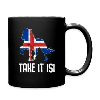 Isi Islandpferd Pony Islandpferde Spruch Pferde - Tasse einfarbig - Schwarz - Rechts