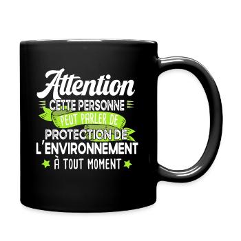Protection environnement écologie Terre cadeau - Mug uni - noir - Droite