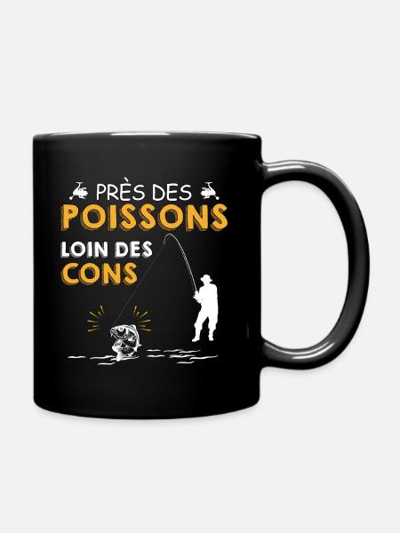 Pêche citation Près des poissons loin des cons - Mug uni - noir