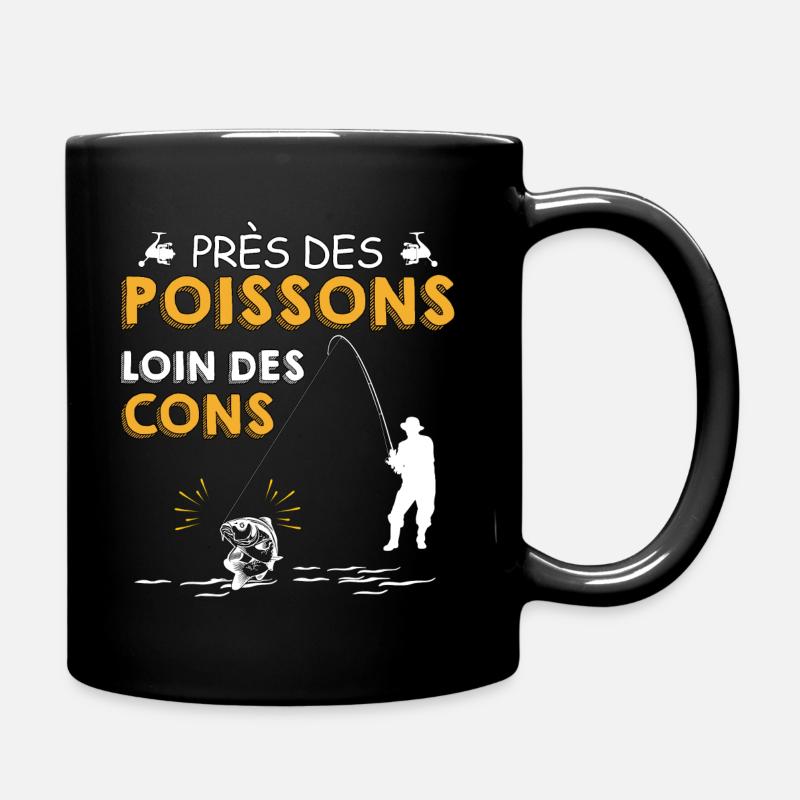 Pêche citation Près des poissons loin des cons - Mug uni - noir