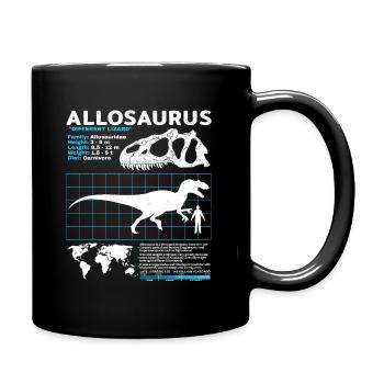 Allosaurus Datenblatt - Tasse einfarbig - Schwarz - Rechts