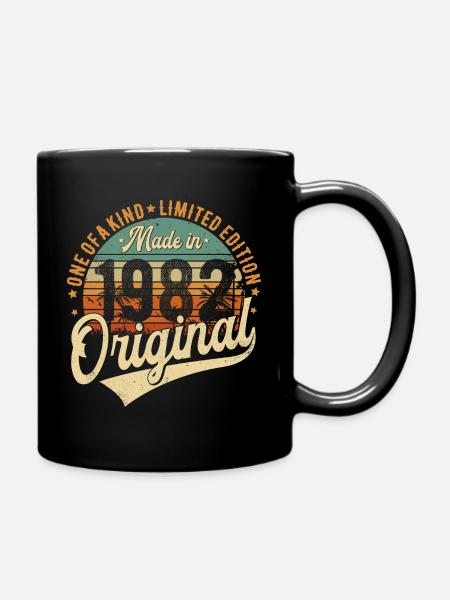 1982 Vintage Born Retro Vintage Anniversaire - Mug uni - noir
