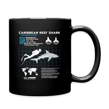 Fiche technique du requin de récif des Caraïbes - Mug uni - noir - Droite