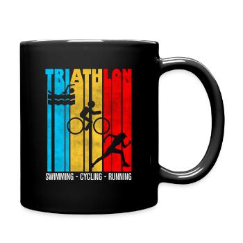 triathlon, triathlon, triathlon humor - Full Colour Mug - black - Right