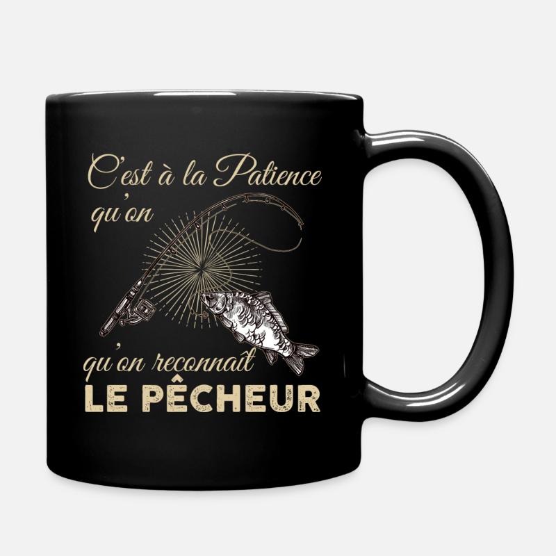 Pêche cadeau pêcheur patient - Mug uni - noir
