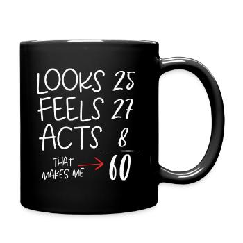 60th birthday - Full Colour Mug - black - Right