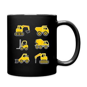 Baggerfahrer - Tasse einfarbig - Schwarz - Rechts