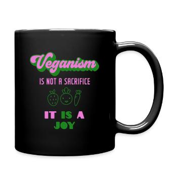 Vegan vegan vegan vegan - Tasse einfarbig - Schwarz - Rechts
