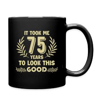 75th birthday - Full Colour Mug - black - Right