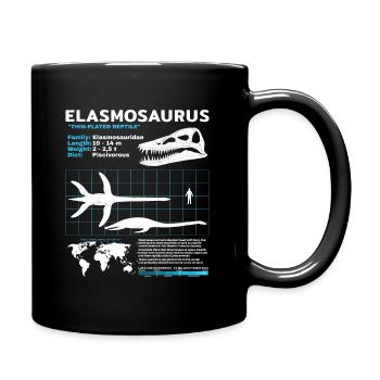 Fiche d’information sur Elasmosaurus - Mug uni - noir - Droite