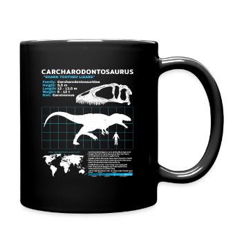 Carcharodontosaurus Datenblatt - Tasse einfarbig - Schwarz - Rechts