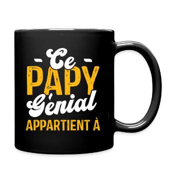 Ce Papy Génial appartient à [Personnalisable] - Mug uni - noir - Droite