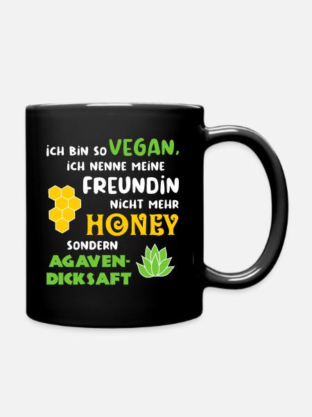 Freundin als Agavendicksaft - Veganer - Tasse einfarbig - Schwarz