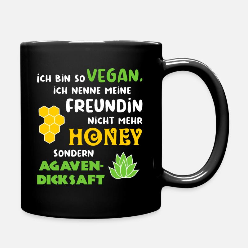 Freundin als Agavendicksaft - Veganer - Tasse einfarbig - Schwarz