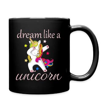 Dreams like a unicorn - Full Colour Mug - black - Right