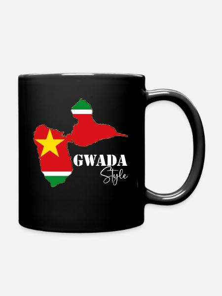 Gwada Style Carte Guadeloupe Drapeau - Mug uni - noir