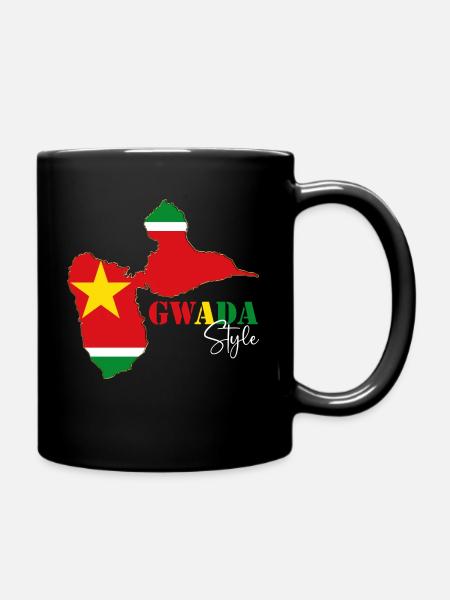 Carte Drapeau Guadeloupe Gwada Style - Mug uni - noir