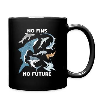 No Fins No Future Haiarten - Tasse einfarbig - Schwarz - Rechts