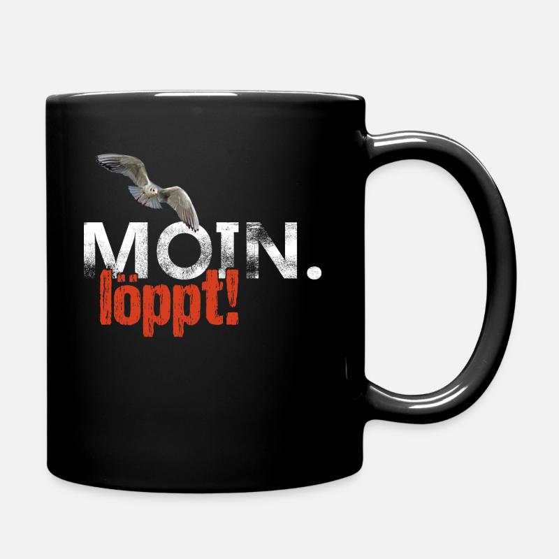 Moin. löppt - Tasse einfarbig - Schwarz