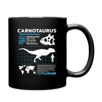 Carnotaurus fact sheet - Tasse einfarbig - Schwarz - Rechts