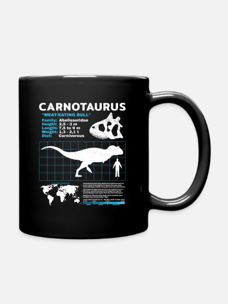 Carnotaurus fact sheet - Tasse einfarbig - Schwarz