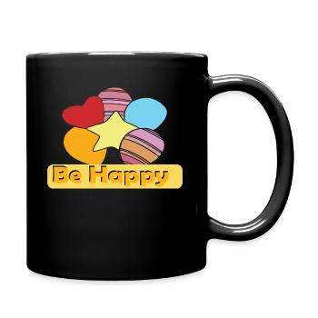 Sois heureux - Mug uni - noir - Droite