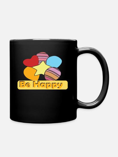 Sois heureux - Mug uni - noir