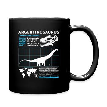 Argentinosaurus Datenblatt - Tasse einfarbig - Schwarz - Rechts