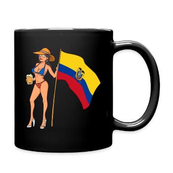 Hot Fan Girl Ecuador - Full Colour Mug - black - Right