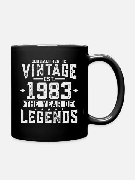 1983 Jahrgang geboren Vintage Geburtstag Geschenk - Tasse einfarbig - Schwarz