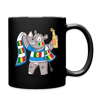 Rhino Fan Sénégal - Mug uni - noir - Droite