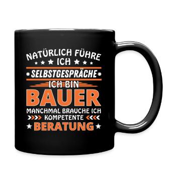 Ich führe Selbstgespräche - Bauern Edition - Tasse einfarbig - Schwarz - Rechts