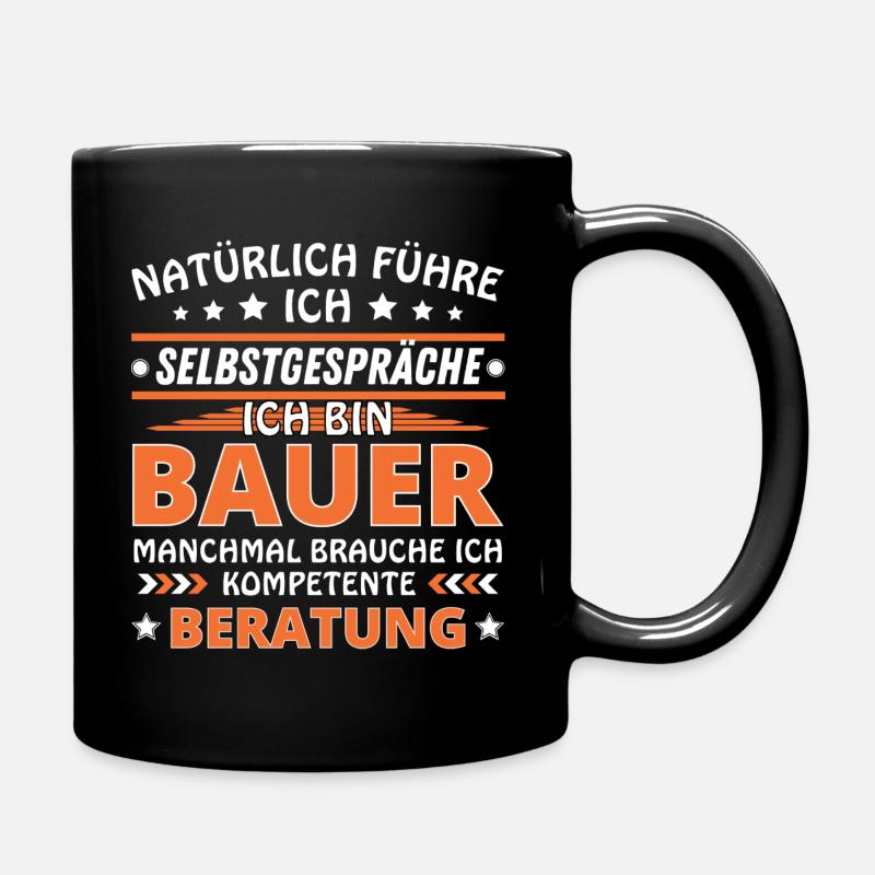 Ich führe Selbstgespräche - Bauern Edition - Tasse einfarbig - Schwarz