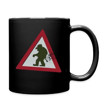 Bergtrollwarnung - Tasse einfarbig - Schwarz - Rechts