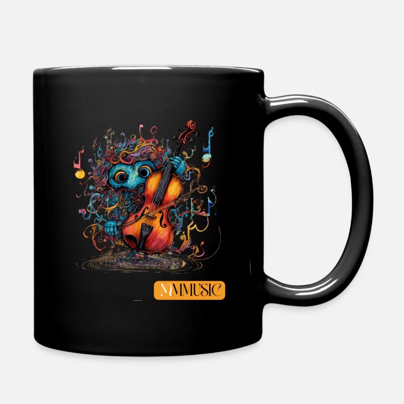 Monstre mignon musique violoncelle instrument monstre - Mug uni - noir