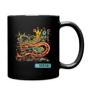 Cute Monster Music Instrument Design - Full Colour Mug - black - Right