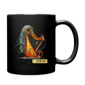Cute Monster Music Harfe Instrument Monster - Tasse einfarbig - Schwarz - Rechts