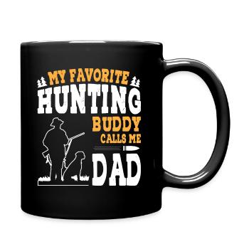 Mon compagnon de chasse préféré m’appelle papa - Mug uni - noir - Droite