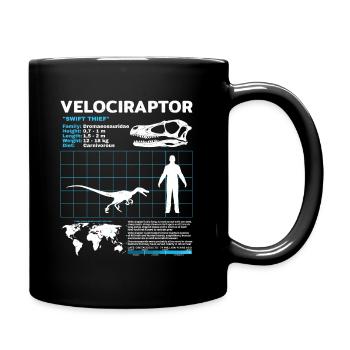 Fiche d’information sur Velociraptor - Mug uni - noir - Droite