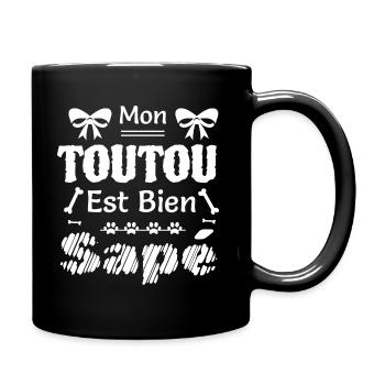 Mon toutou est bien sapé - Mug uni - noir - Droite