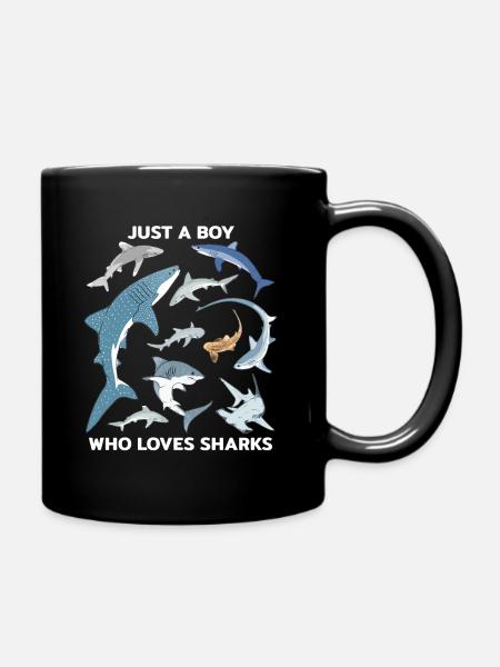 Just a boy who loves Sharks - Tasse einfarbig - Schwarz